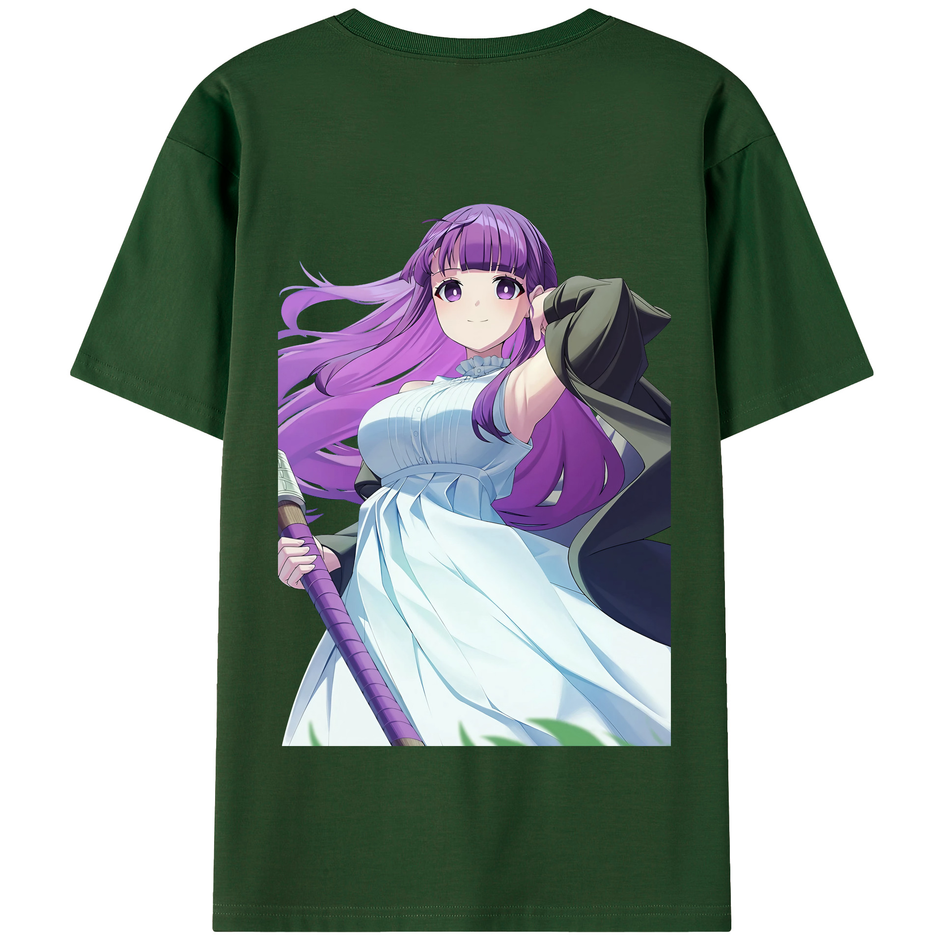 （画像用） 葬送のフリーレン Frieren 綿100％半袖Tシャツ（背面プリント）